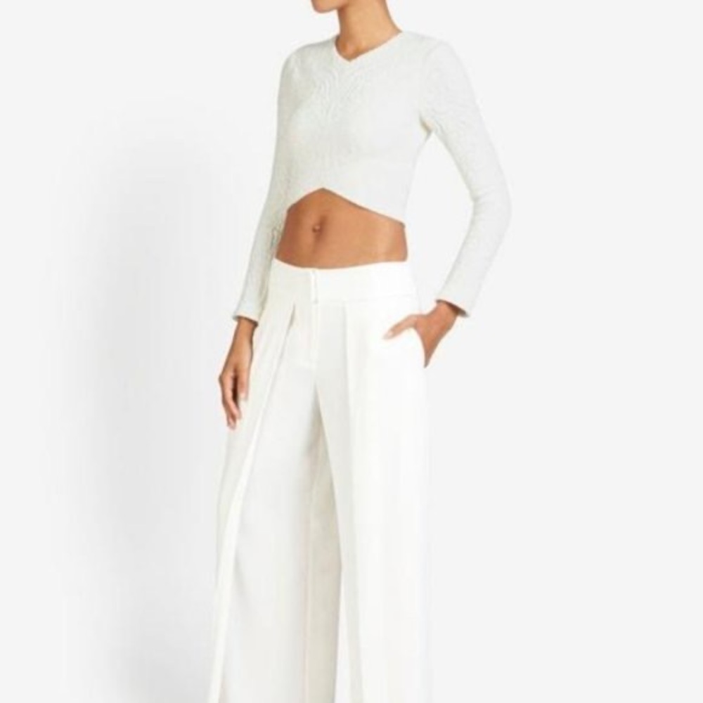 NICHOLAS White Long Sleeve Embossed Textured Top